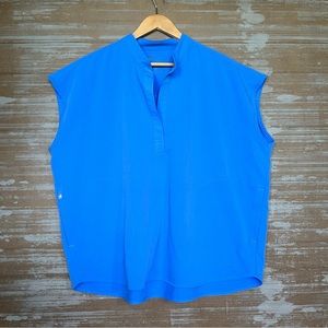 Figs Rafaela Oversized Scrub Top Ceil Blue Womens XL
